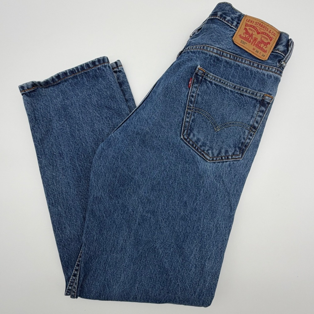 Levis 550 Relaxedβ Fit Tapered Leg Jeans Mens 36x34 Medium Wash Blue 00550-4886